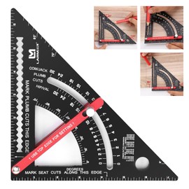 LARMEIL Carpenter Square 7 inch Woodworking Tools Smart Square, Adjustable Square Rafter Square Carpenter Tools, Combination Square Framing Square, Aluminium Carpentry Squares, Gift for Carpenters
