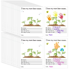 Motipuns 30 Pcs Mother's Day Crafts for Kids 8.5 x 11 inches DIY Mother's Day Handprint Cards Support Filling in The Words and Painting for Pre-k and Kindergarten Children