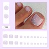 24 Pcs Light Purple Press on Toenails Short Square -