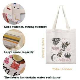 Novel Inspired Tote Bag The Thirteen Gift Crochan Queen Shoulder Bag Blackbeak Canvas Bag For Fantasy Reader Bookish (NovelNotPeaceTS-CA)