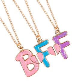 Mikovivi 3pcs Friendship Necklaces for 3, Love Heart Enamel Magnetic Matching Pendant Necklace Forever Three Friends Jewelry Gifts for Women Men Anniversary Birthday