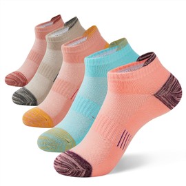 Durio Running Socks Womens Ankle Socks for Women 5 Pairs Athletic Socks Low Cut Breathable Anti Blister Moisture Wicking Odor Resistant 5 Pairs, Pastel One Size