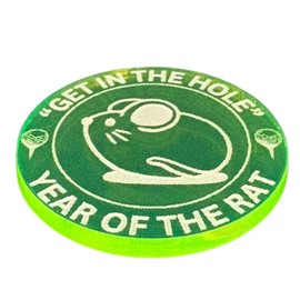 GreenLife Golf Marker, Fluorescent, Easy to See on Cloudy or Rainy Days, Visibility Performance, Engraved with the Zodiac of the Year and Perfect as a Gift for Your Loved One, Competition Prize (RAT