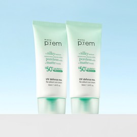Make Prem [더블구성] 메이크프렘 유브이 디펜스 미 노세범 무기자차 선크림 50ml, 2개 [Double Set] Makeprem UV Defense Me No Sebum Mineral Sunscreen 50ml, 2 pieces