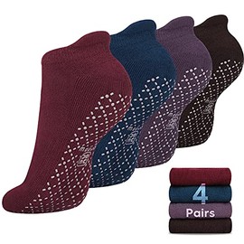 Unisex Non Slip Grip Socks with Cushion for Yoga, Pilates, Barre, Home & Hospital