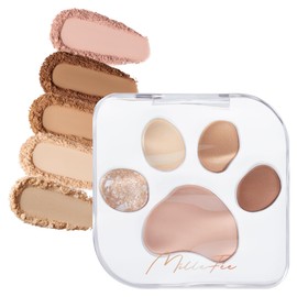 MilleFée Meow Paws Eyeshadow Palette (02 Wagamama), Cats, 5 Colors, Eye Makeup, Eyeshadow, Cosmetics, Glitter, Paw Print Palette