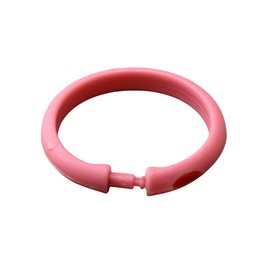 2 Pack 24 Piece Plastic Basic Locking Oval Hook Easy Gliding Shower Curtain Rings (Pink)