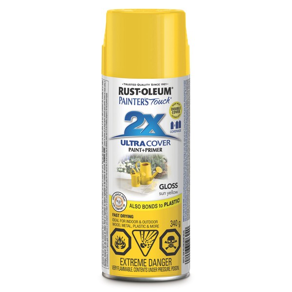 Rust-Oleum 253712 Painter's Touch 2X Gloss Sun Yellow 340G 12oz.