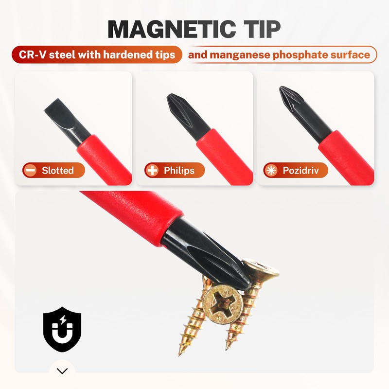 BILITOOLS Insulated Screwdriver Set, 9pcs 1000V Electrical Screwdriver Insulated VDE