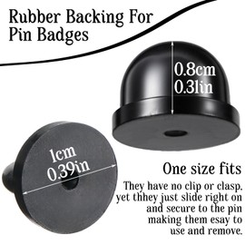 Mabor 100Pcs PVC Rubber Pin Backs, Pin Safety Backs for Brooch Tie Hat Badge Insignia, Black Pins Keepers, Lapel Pins Back for Replacement Uniform Badges Backing Holder Clasp