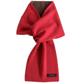 TAVARAT] 3-second scarf Mens short scarf compact size winter acrylic nylon wool soft touch (red-brown)