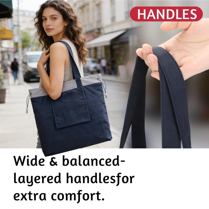 Cozary Borsa della Spesa Pieghevole in Nylon Oxford – Grande