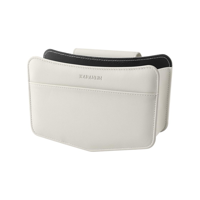 KAFANLIN Car Trash Can small Leather Vehicle Trash Bin Car