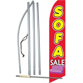NeoPlex Sofa Sale Red Flag with Flag Pole and Spike