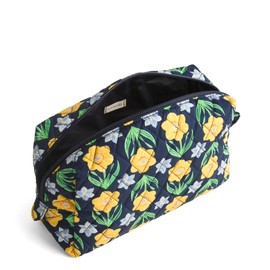 Vera Bradley Premium Cotton Medium Cosmetic Makeup Bag, Daffodils