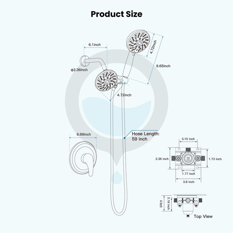 gotonovo Dual 2 in 1 Shower Head Kit High Pressure
