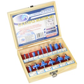 Pit Bull CHIFRB15 Carbide Router Bit Set with case, 15-Piece