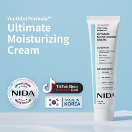 NIDA Youthful Formula Ultimate Moisturizing Cream (100mL) / Collagen, Niacinamide, Centella Asiatica, Hyaluronic Acid / Wrinkles, Dark Spots, Skincare Hydrating Daily Moisturizer Moisture Hydrate:_1-Pack