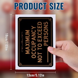 12pcs Max Occupancy Signs, 5.12x7.09 Inch Maximum Occupancy Not to Exceed Persons Sign Waterproof Self-Adhesive Stickers Decal Capacity Limited for Restaurant and Business Use