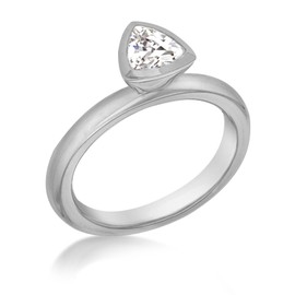 Tuscany Silver Damen Sterling Silber Schwarz Rhodium Plattiert Dreieck kubic Zirkonia Rubover Set Stacking Ring Weiß 6mm x 6mm N