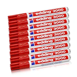 Edding 3000 permanent markers Refillable 1.5 – 3 mm, red