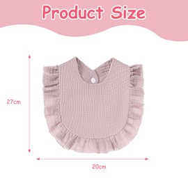 Roinaid Pack of 3 baby bibs, baby bibs with press studs, bib for boys and girls, bib newborn breathable, muslin cloths, triangular scarf, orange