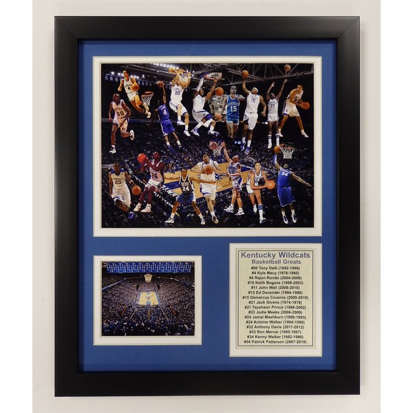 Legends Never Die NCAA Kentucky Wildcats Basketball Greats Double Matted Photo Frame, 12" x 15"
