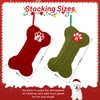 Dog Stocking with Initials，Bone Christmas Stocking with Letters,Large Knit Embroidered