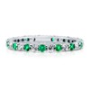 BERRICLE Sterling Silver Simulated Emerald Pave Set Round Cut Cubic