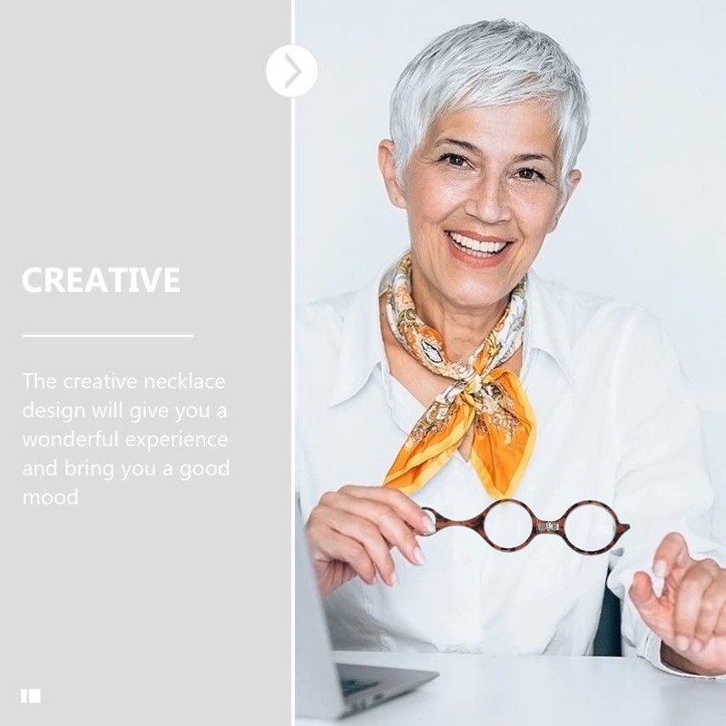 GLEAVI Glasses Necklace Reading Glasses Portable Magnifying Glass Handheld Readers