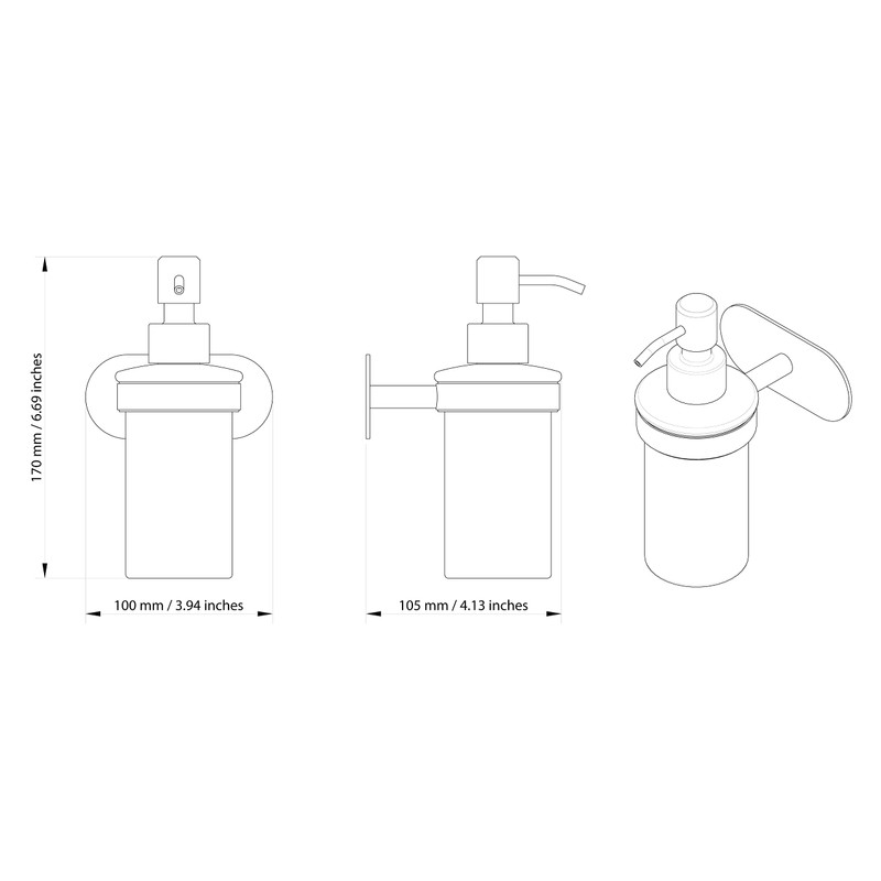 Ambrosya - Soap Dispenser No Drilling - Bathroom Holder Soap