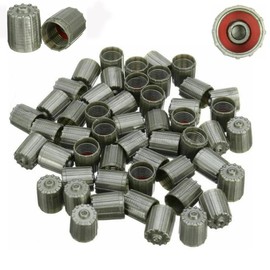 RACEGUY (100 Pieces per Pack) Plastic Gray tire Valve stem Cover TPMS tire Cover Gray Replacement Parts Used in Various Types of Cars Trucks etc Automotive Tires Wheels Accessories Parts Stems Caps