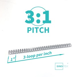 Binditek 50 Pack Double Loop Wire Binding Spines, 1/2 Inch Binding Wire for Letter Size, 3:1 Pitch, 100 Sheet Capacity, 32-Loop, 5 Assorted Colors (Black,Gold,Silver,White,Rose Gold), for Coworkers