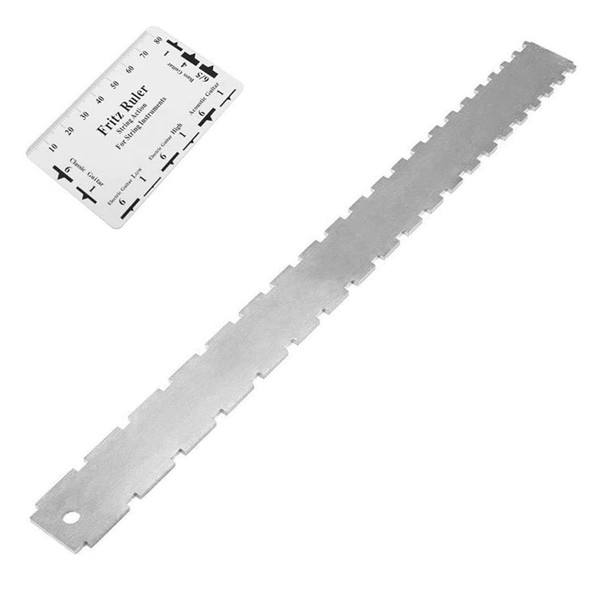 QOOWFEANIG Guitar Neck Notched Straight Edge with String Action Ruler