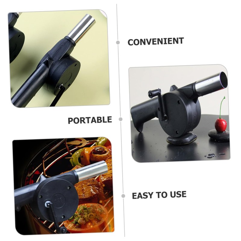 Outanaya Outdoor Hand Crank Blower Fan for Barbecue Compact Practical