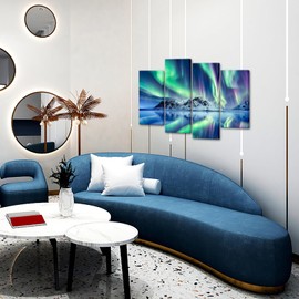 Northern Lights Decorations Aurora Borealis Canvas Wall Art for Bedroom