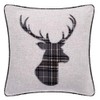 Red Rainbow Tartan Stag 18 Inch Black & Grey Cushion