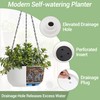 T4U Hanging Planter Self Watering 8 Inch, 2 Pack White