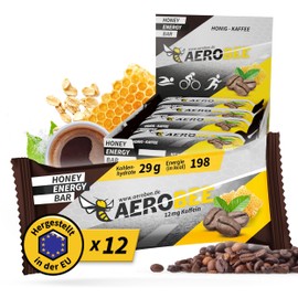 AEROBEE Energy Bar - Unique Power Bar Made of Honey & Coffee (12 mg Caffeine) 12 x 50 g - Oat Bar without Sugar Ideal Endurance & Energy Bar, Hiking Food or Bar for the Office