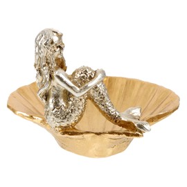 SHERCHPRY Mermaid Jewelry Tray Shell Design Decorative Trinket Dish for Rings Necklaces Earrings Home Organizing Gifting for All Occasions