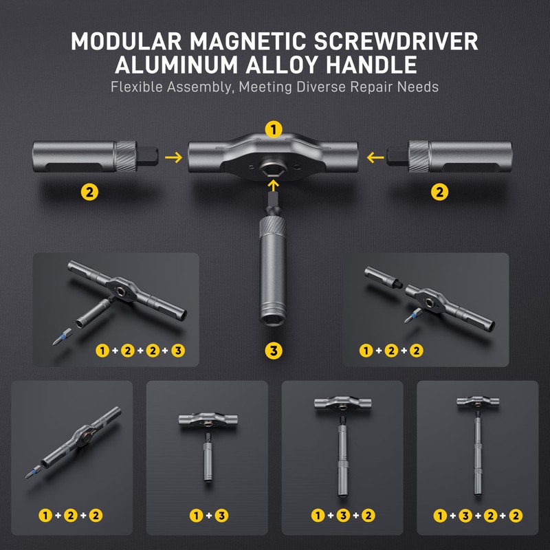 42 in 1 Magnetic Screwdriver Set with Detachable Ratchet Handle