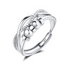 Loutade Silver Anxiety Rings, 925 Sterling Silver Women's Anxiety Ring, Freely Adjustable Anti-Anxiety Decompression Rings, Infinity Spinner Fidget Ring with Beads Band, Unisex Fidget Ring, Fidget Rings
