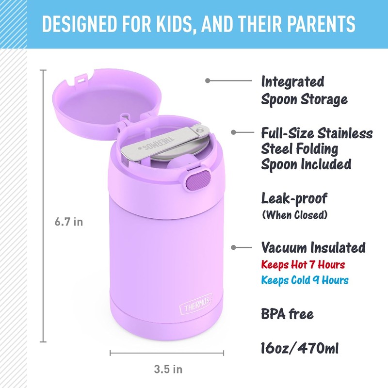 THERMOS FUNTAINER - Tarro de acero inoxidable aislado al aspiradora
