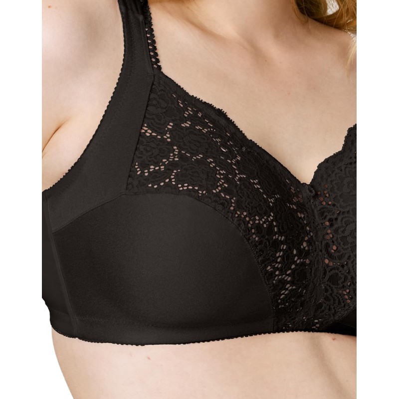Wonderbra Full Support, Cushioned Strap Wire-free Bra, Black, 38dd