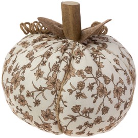 Boston International Plush Pumpkins Fall & Autumn Tabletop Shelf Décor, 5" Tall, Umber Floral
