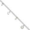 CoutureJewelers Sterling Silver Moon and Star Charm Anklet for Women,