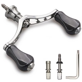 HEIGHTEN 3.1 / 3.9 inches (80 mm) / 3.9 inches (98 mm) Reel Handle 0.8 inch (20 mm) / 0.8 inch (21 mm) Carbon Knob for Shimano Daiwa Universal Spinning Reel Gourd Series (3.1 inches (80 mm - Gunmetal)