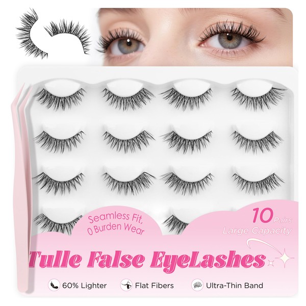 BEPHOLAN Ultra-thin False Eyelashes 10 Pairs Eyelash Pack False Lashes