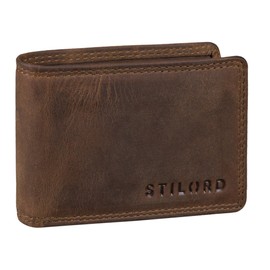 STILORD Jay' Small Wallet for Men RFID Leather Vintage Card Holder NFC Mini Wallet Elegant Genuine Leather, Medium - Brown, coin purse