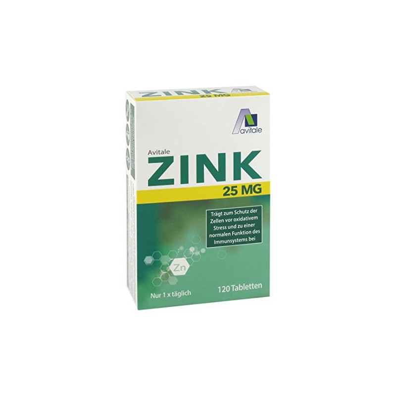 Zinc 25 mg tablets with 25 mg elemental zinc in